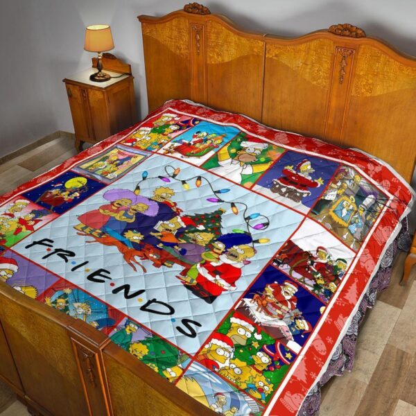 the simpsons christmas quilt blanket xmas gift idea vl0i0