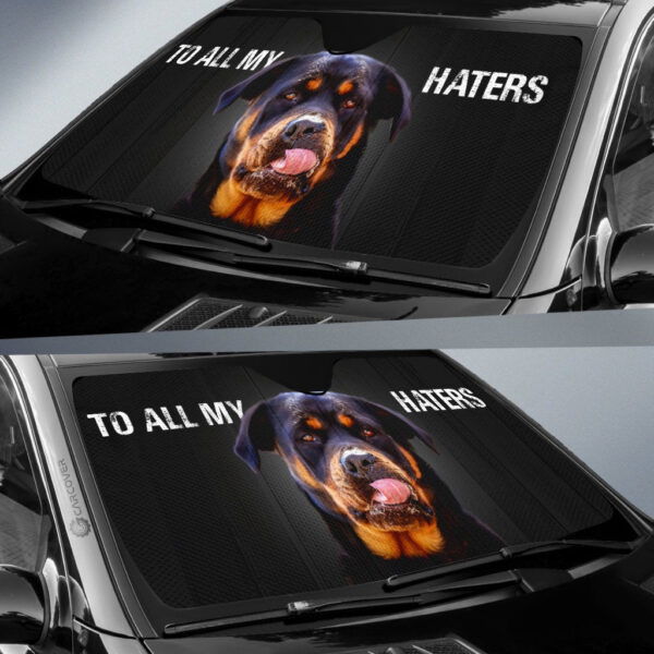 to all my haters rottweiler car sunshade custom rottweiler dog car accessories cuwv4