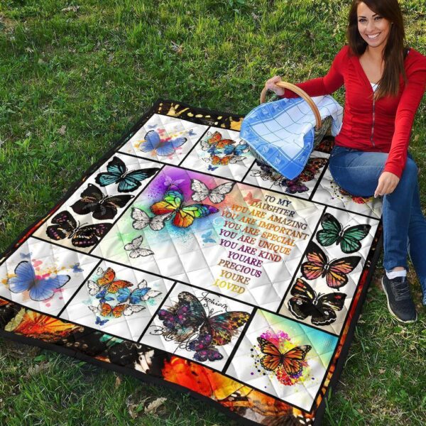 to my daughter butterfly quilt blanket gift from dad mom 5xva2