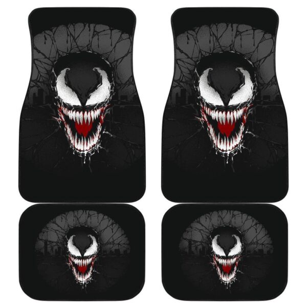 Venom Draw Cartoon Black & White Car Floor Mats