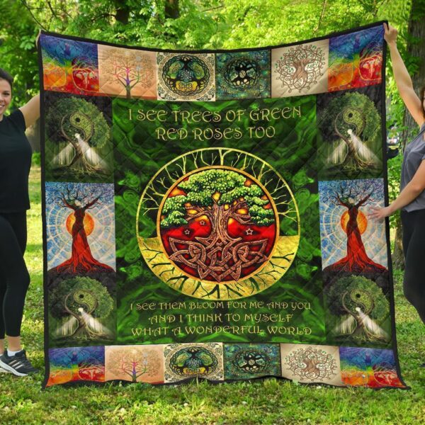 Viking Style Tree of Life Quilt Blanket Gift Idea