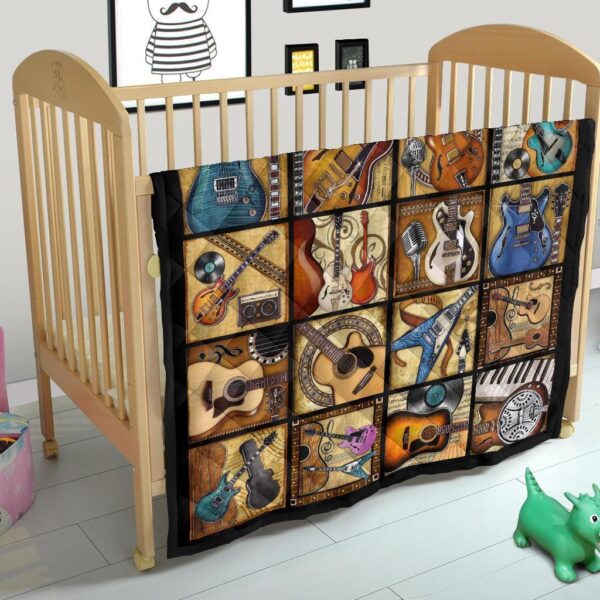 vintage guitar quilt blanket amazing gift idea for guitar lover wdazc