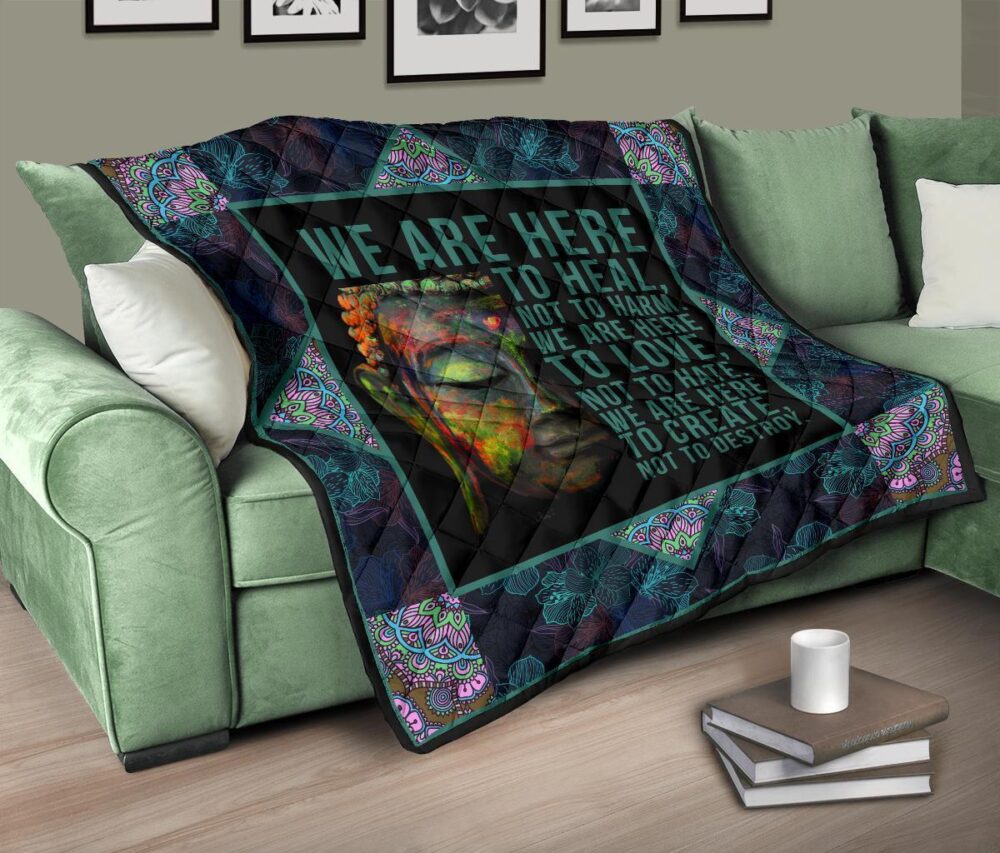 We Are Here To Heal Quilt Blanket For Yoga Lover