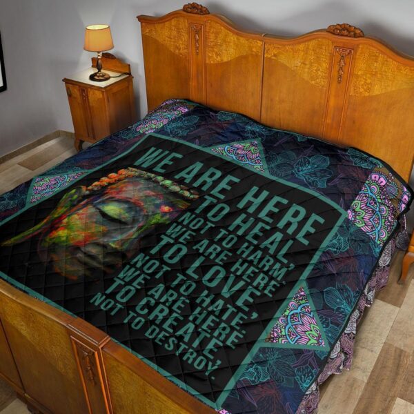 we are here to heal quilt blanket for yoga lover gq3wh