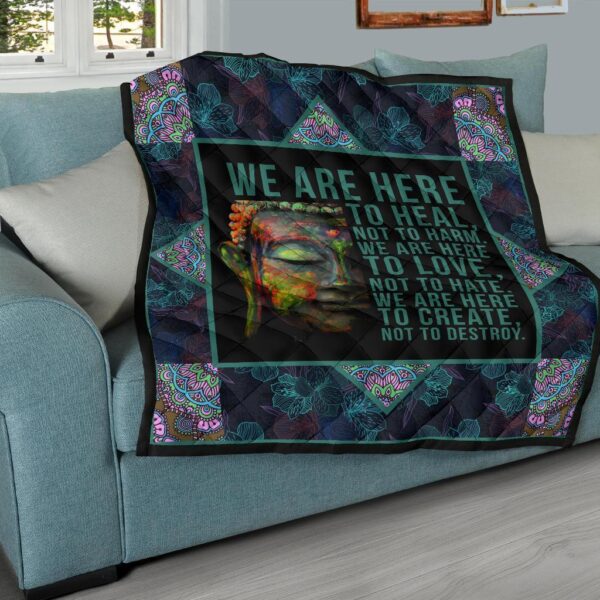 we are here to heal quilt blanket for yoga lover vnmue