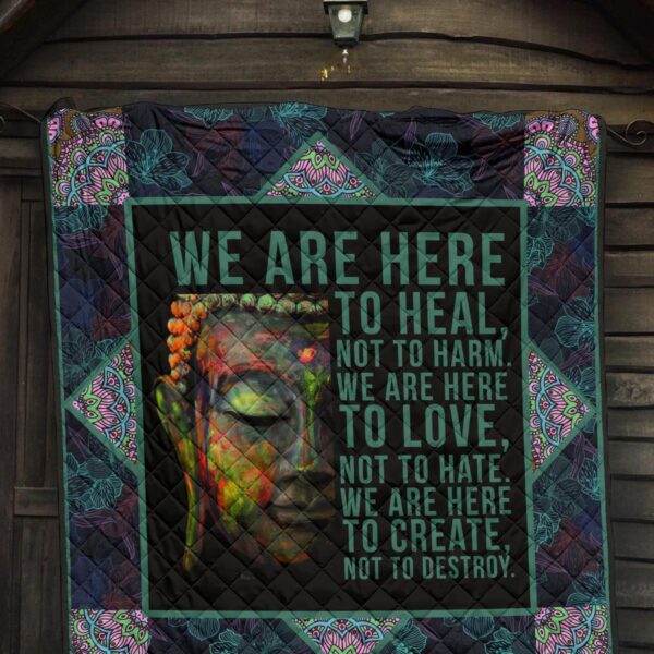 we are here to heal quilt blanket for yoga lover wton8