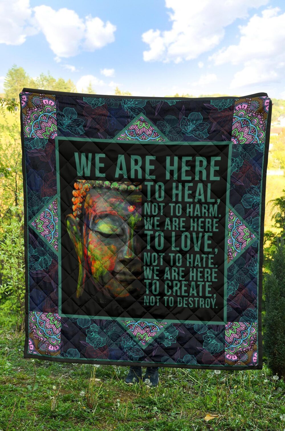 We Are Here To Heal Quilt Blanket For Yoga Lover