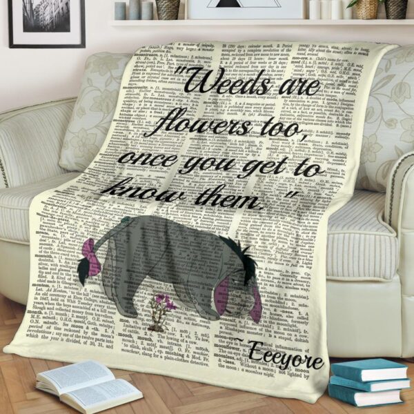 weeds are flowers too eeyore fleece blanket f9acx