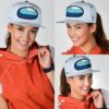 white snapback hat crewmate among us gift idea bv7ne