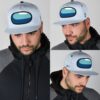 white snapback hat crewmate among us gift idea sijkd