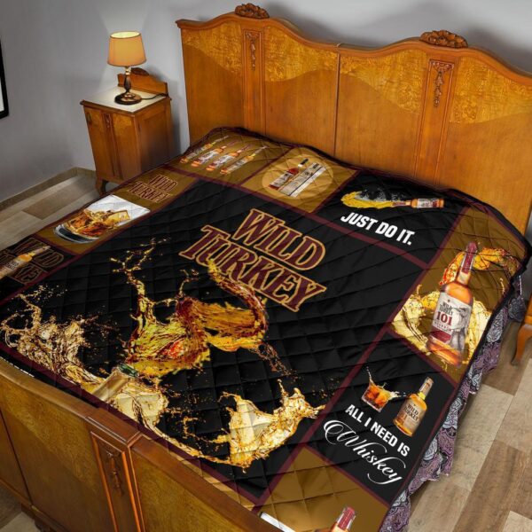 wild turkey quilt blanket all i need is whisky gift idea bhynu