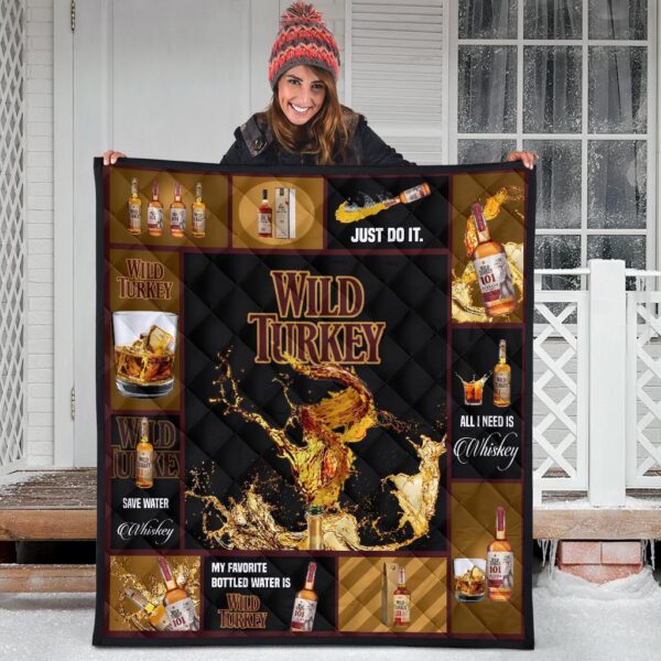 wild turkey quilt blanket all i need is whisky gift idea mk90m