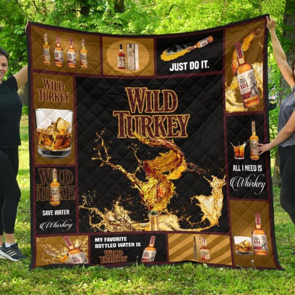 wild turkey quilt blanket all i need is whisky gift idea xty6z