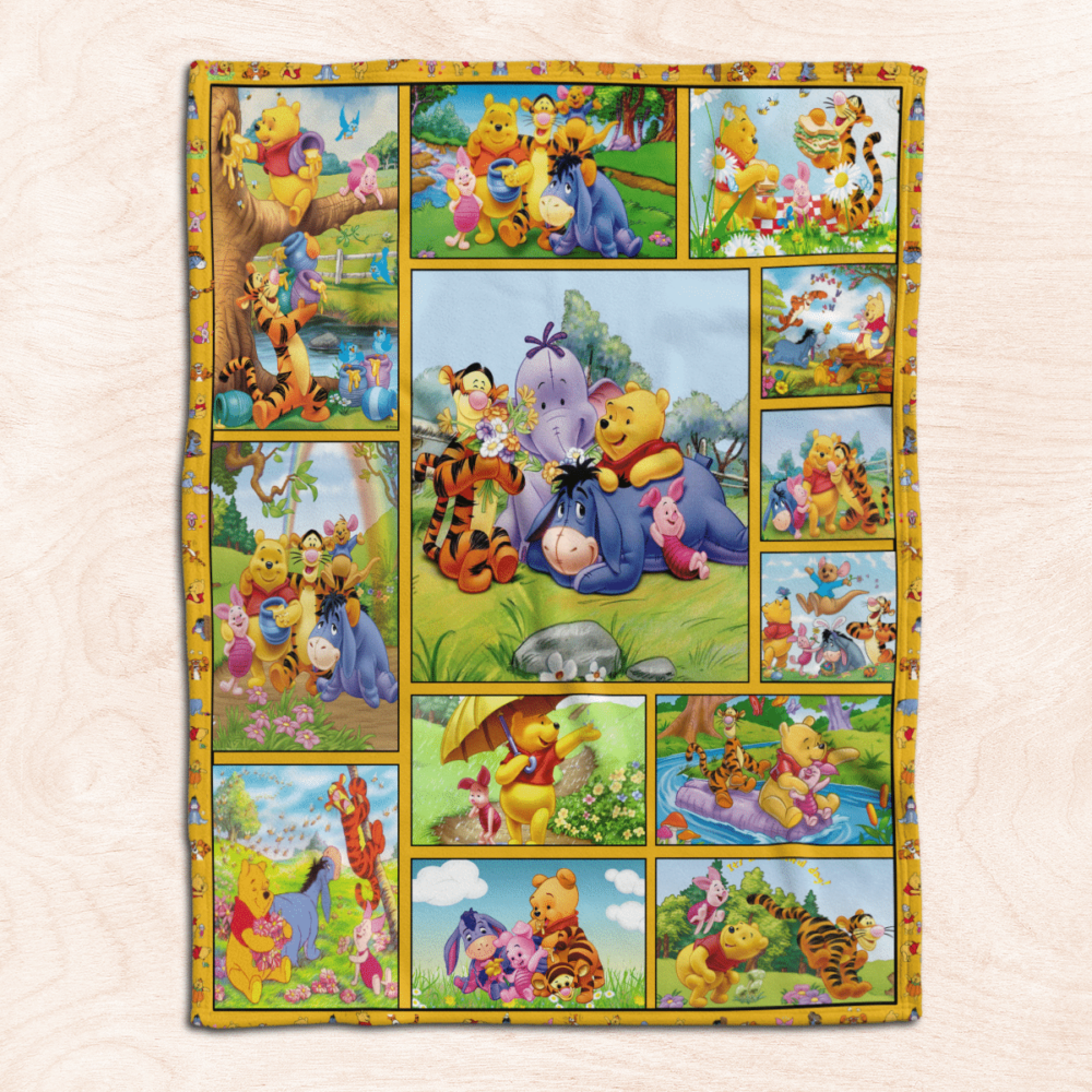 Winnie The Pooh And Friends Fleece Blanket For Bedding Decor