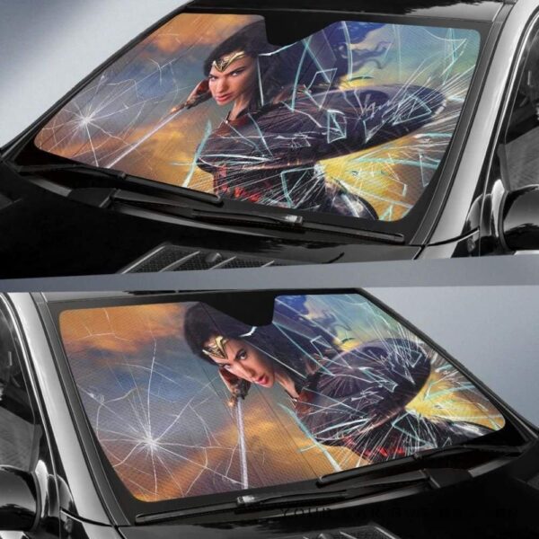 wonder woman car auto sun shade broken windshield funny z3jw9