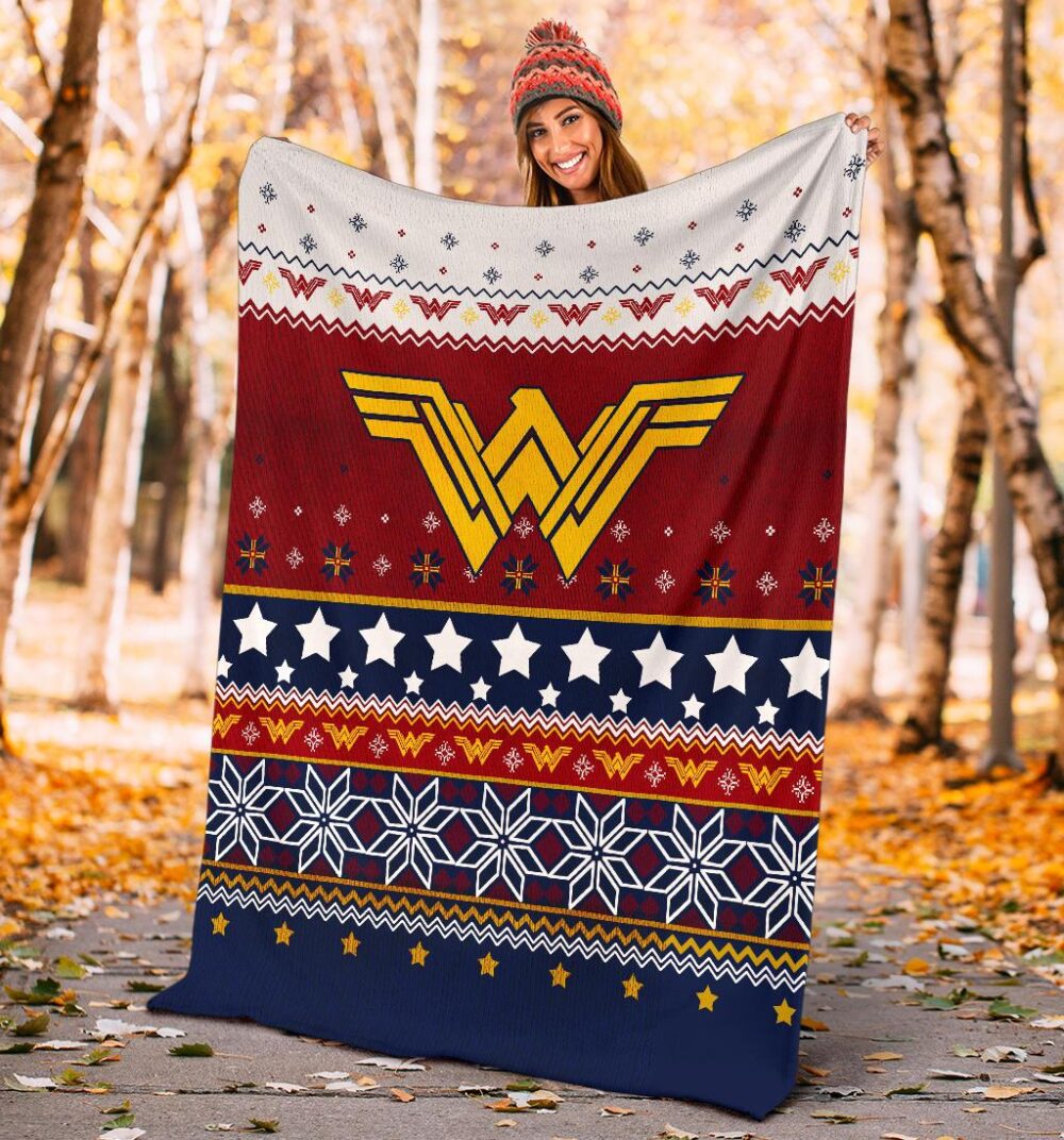 Wonder Woman Signal Ugly Christmas Custom Blanket Home Decor