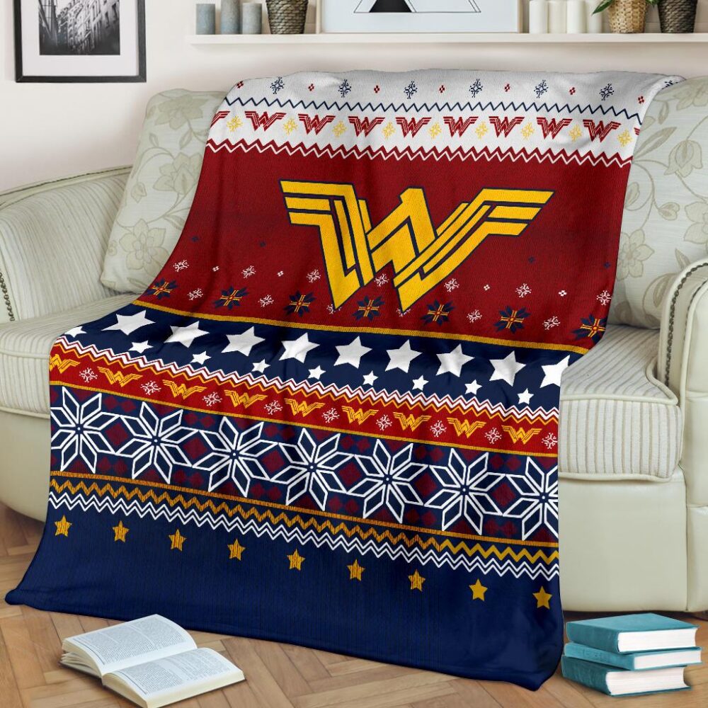 Wonder Woman Signal Ugly Christmas Custom Blanket Home Decor