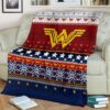 wonder woman signal ugly christmas custom blanket home decor eatn6