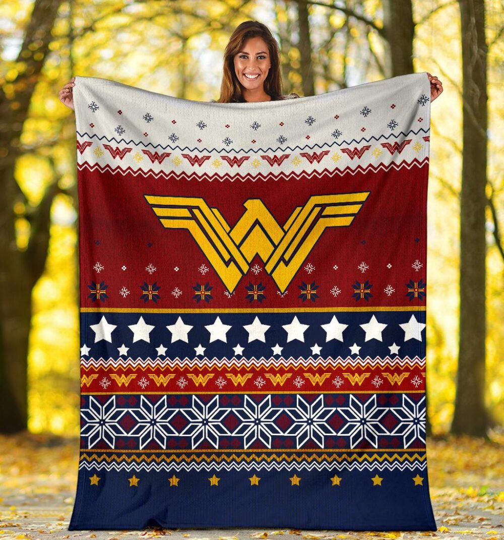 Wonder Woman Signal Ugly Christmas Custom Blanket Home Decor