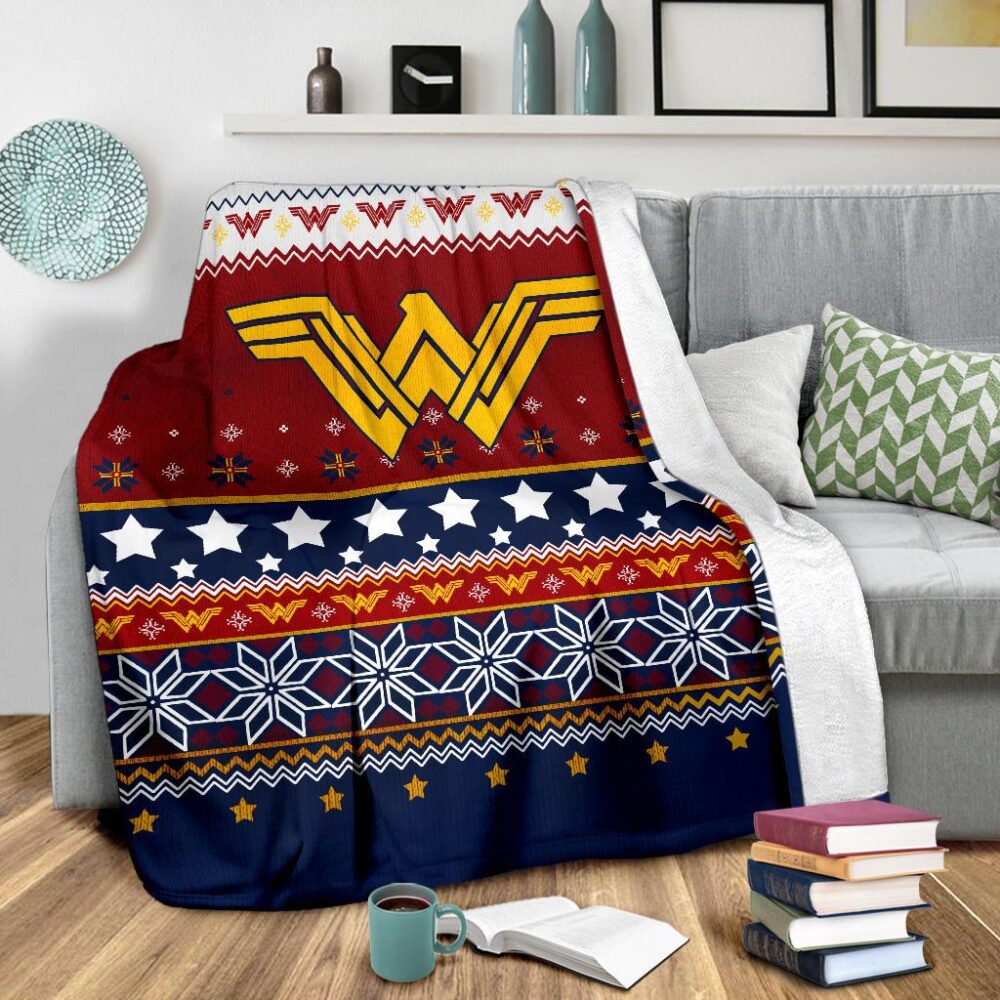 Wonder Woman Signal Ugly Christmas Custom Blanket Home Decor