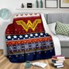 wonder woman signal ugly christmas custom blanket home decor kneqp