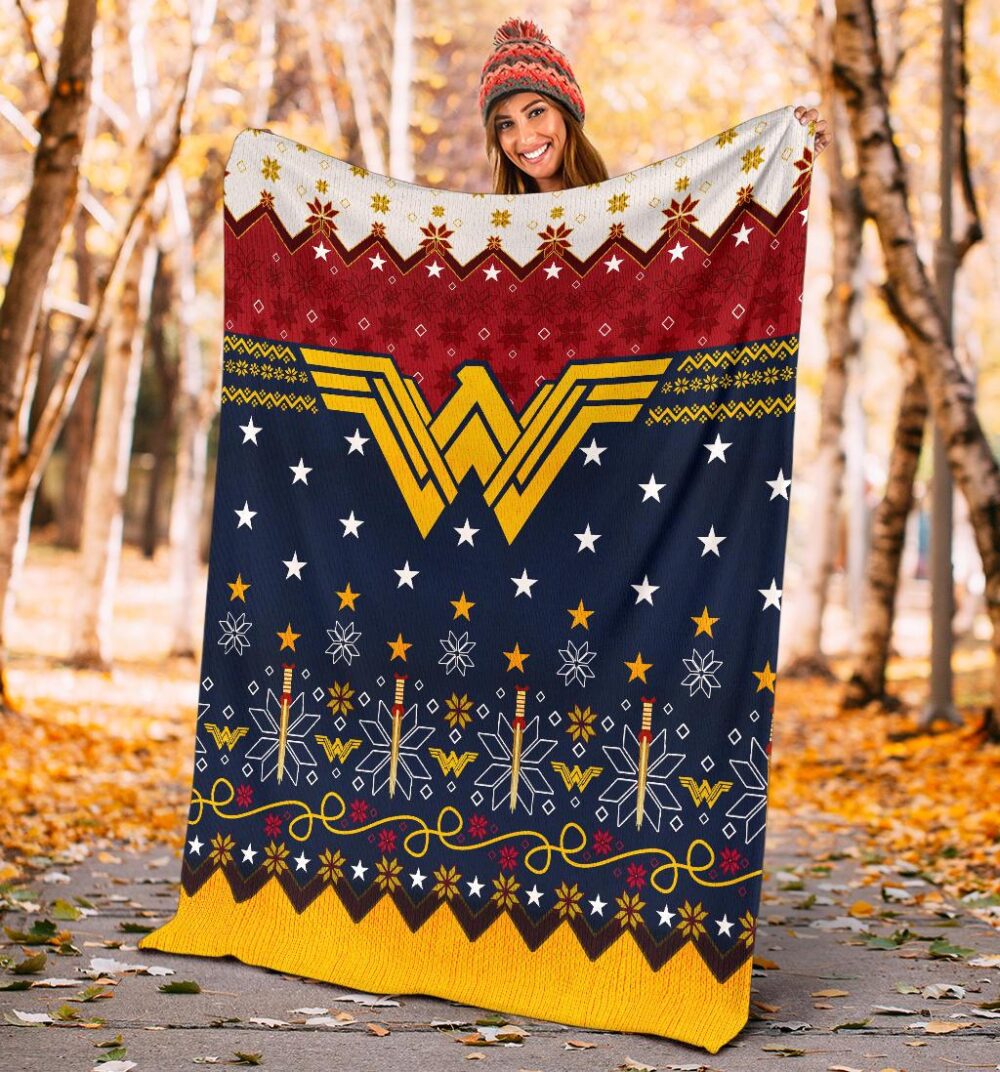 Wonder Woman Ugly Christmas Custom Blanket Home Decor