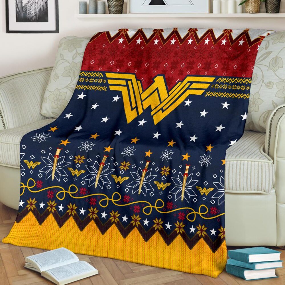 Wonder Woman Ugly Christmas Custom Blanket Home Decor