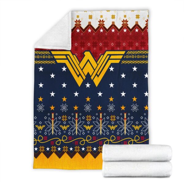 wonder woman ugly christmas custom blanket home decor b63td