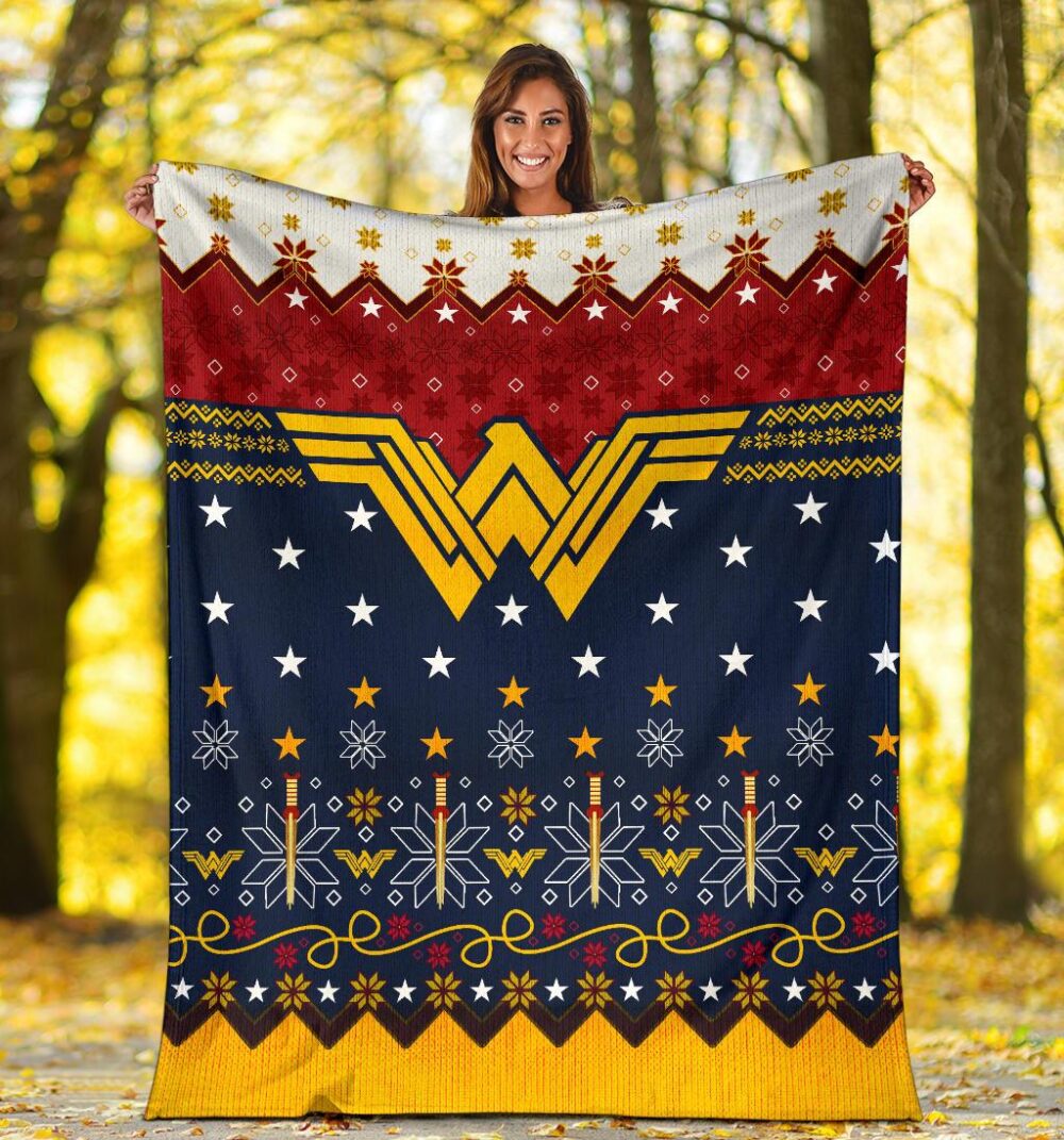 Wonder Woman Ugly Christmas Custom Blanket Home Decor