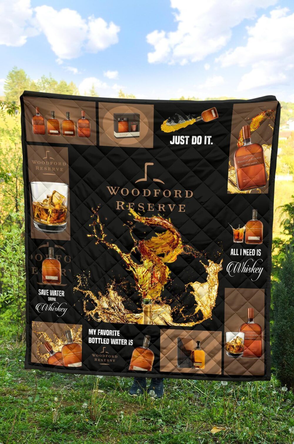 Woodford Reserve Quilt Blanket All I Need Is Whisky Gift Idea