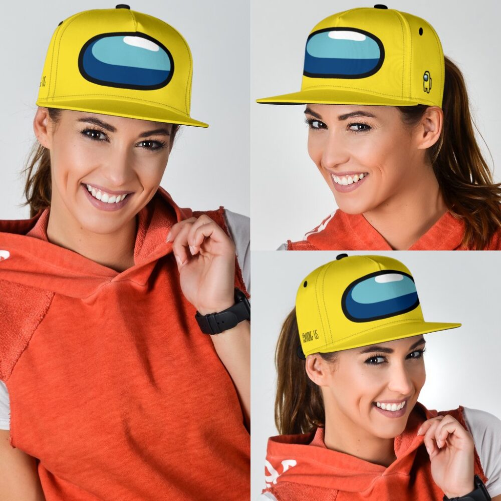 Yellow Crewmate Snapback Hat Among Us Gift Idea