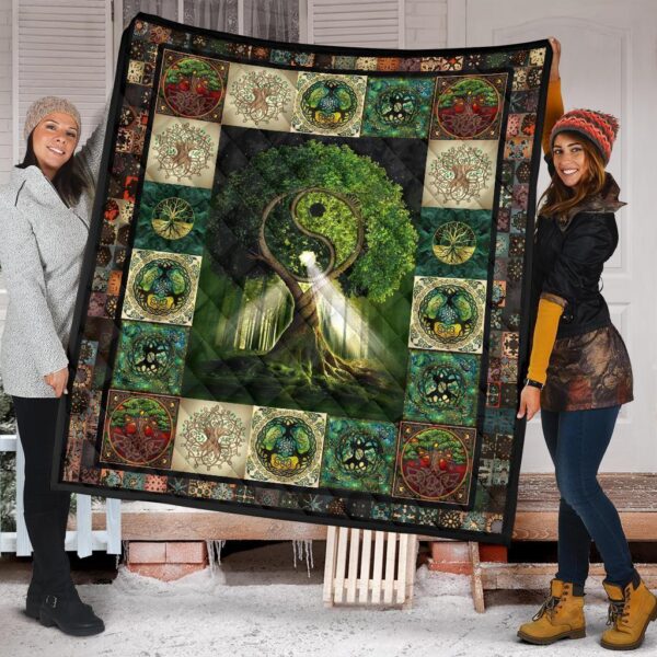 yin yang tree of life quilt blanket for yoga lover 1ysv7