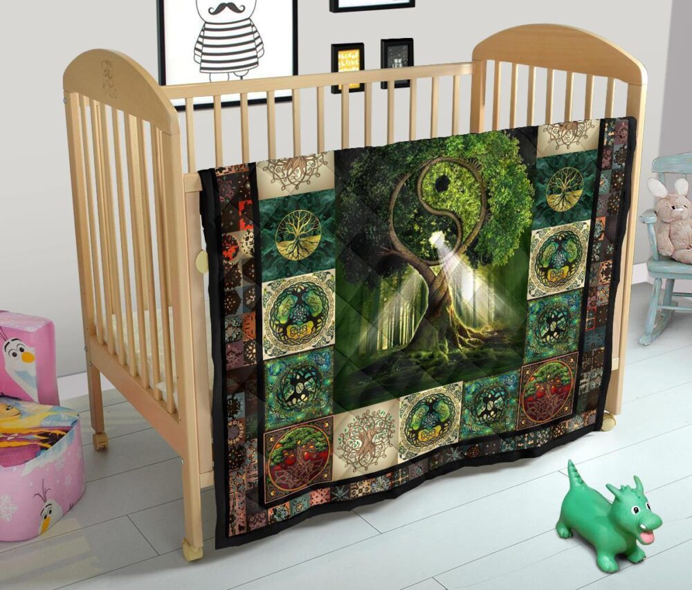 Yin Yang Tree of Life Quilt Blanket For Yoga Lover