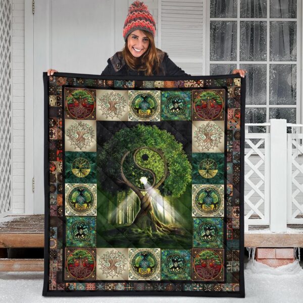 yin yang tree of life quilt blanket for yoga lover s6cbu