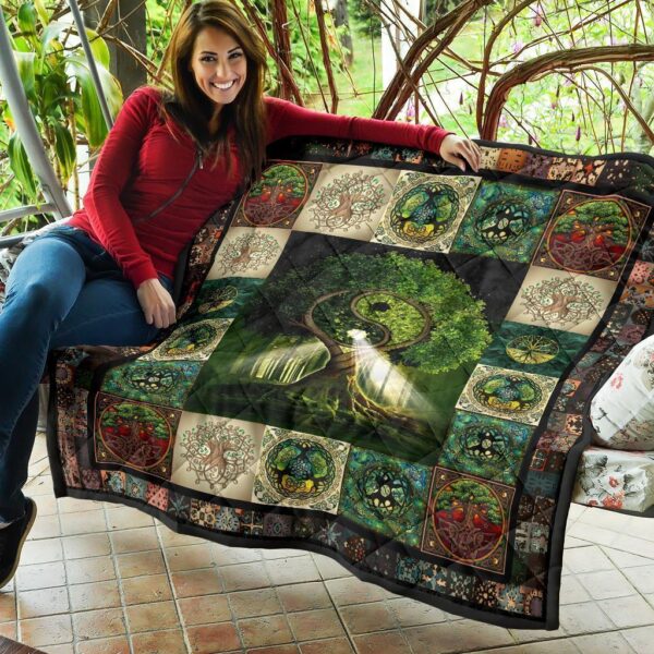 yin yang tree of life quilt blanket for yoga lover zio77