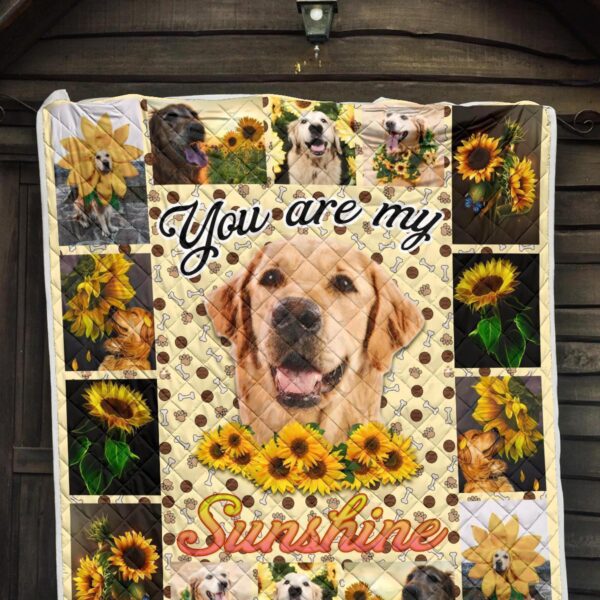 you are my sunshine sunflower golden retriever quilt blanket pm0of