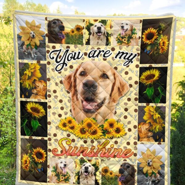 you are my sunshine sunflower golden retriever quilt blanket ym2ai