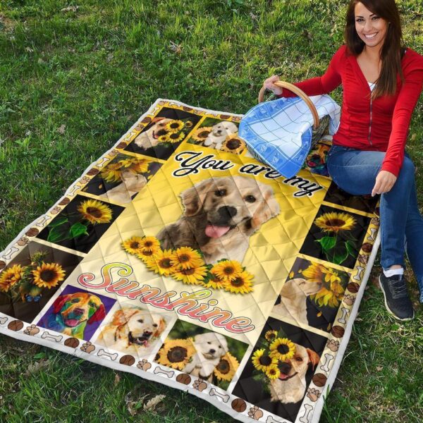 you are my sunshine sunflower labrador quilt blanket glnmv