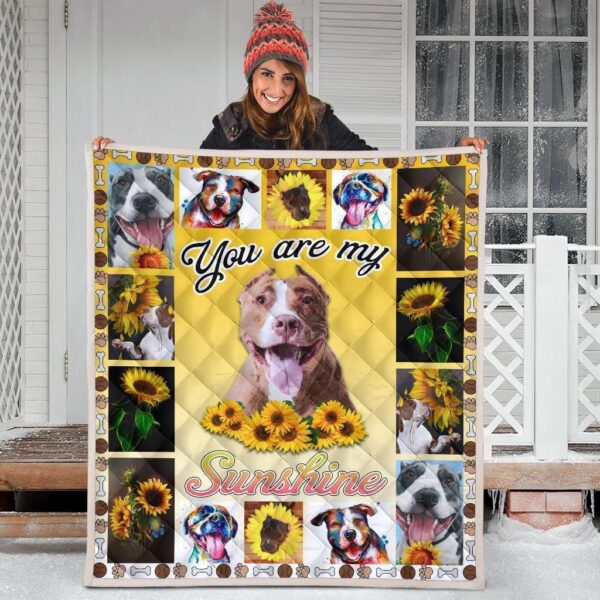 you are my sunshine sunflower pit bull quilt blanket 9mxxa