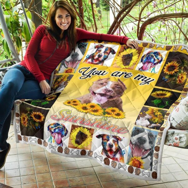 you are my sunshine sunflower pit bull quilt blanket xzqqz