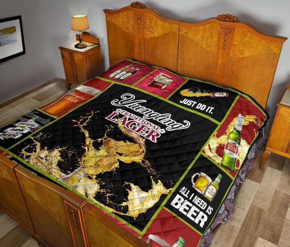 Yuengling Lager Quilt Blanket All I Need Is Beer Gift Idea