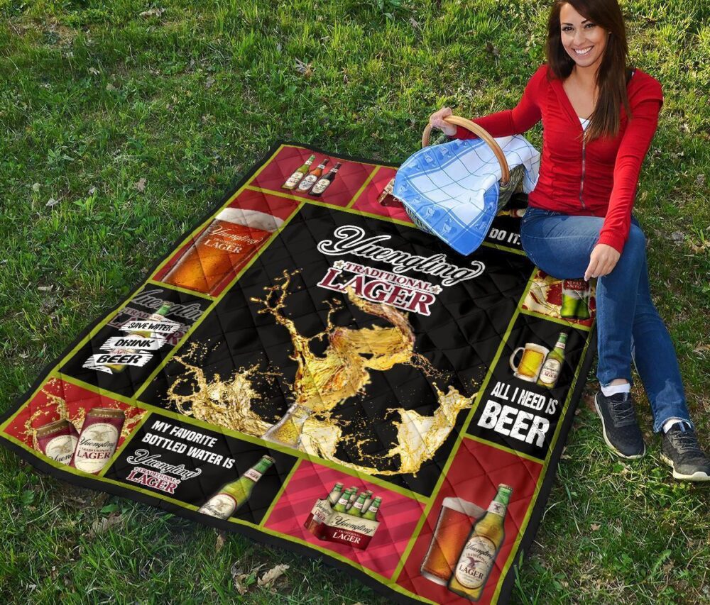 Yuengling Lager Quilt Blanket All I Need Is Beer Gift Idea