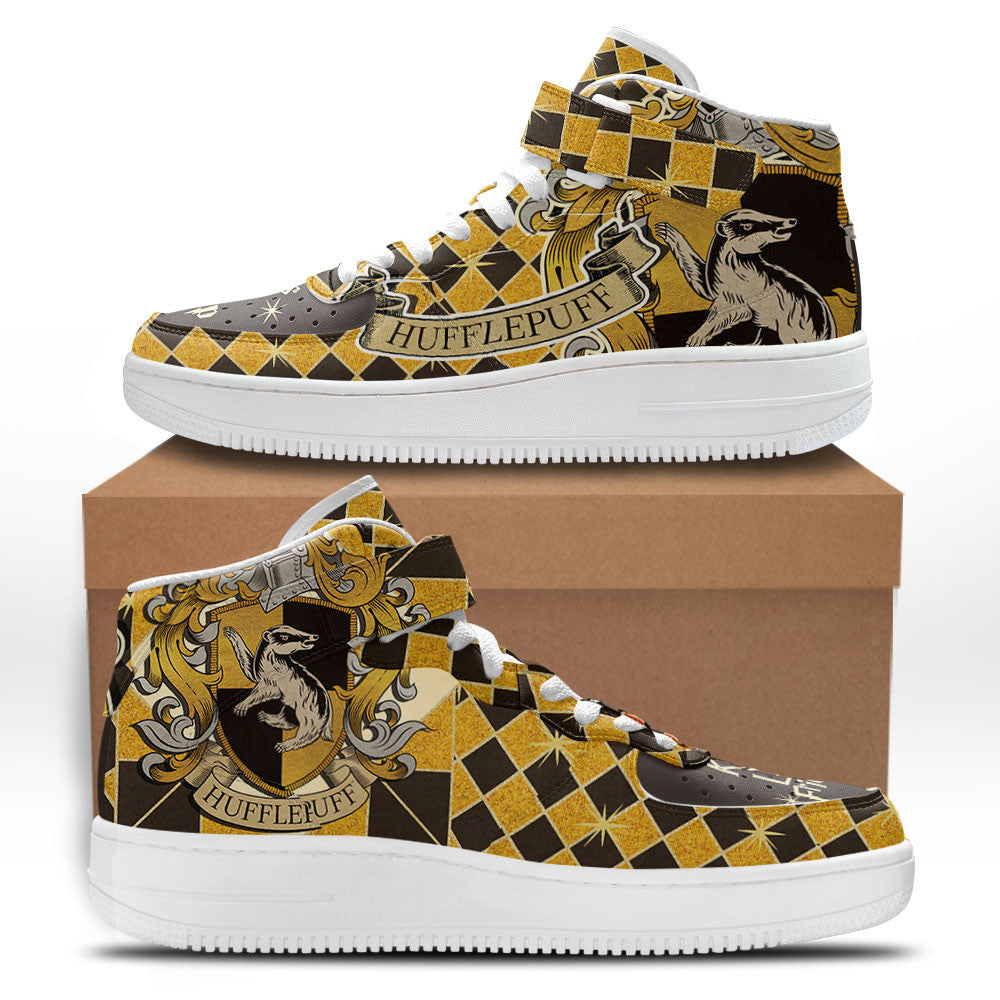 Hufflepuff Mid Shoes Custom Harry Potter Sneakers Fans Hufflepuff Mid Shoes Custom Harry Potter Sneakers Fans