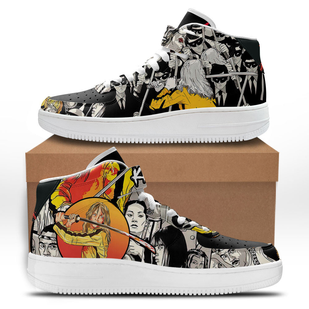 Kill Bill Mid Shoes Custom The Bride Sneakers Kill Bill Mid Shoes Custom The Bride Sneakers