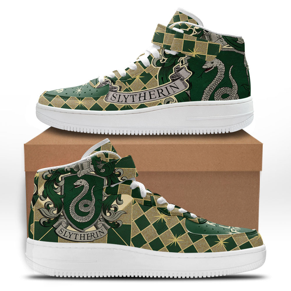 Slytherin Mid Shoes Custom Harry Potter Sneakers Fans Slytherin Mid Shoes Custom Harry Potter Sneakers Fans