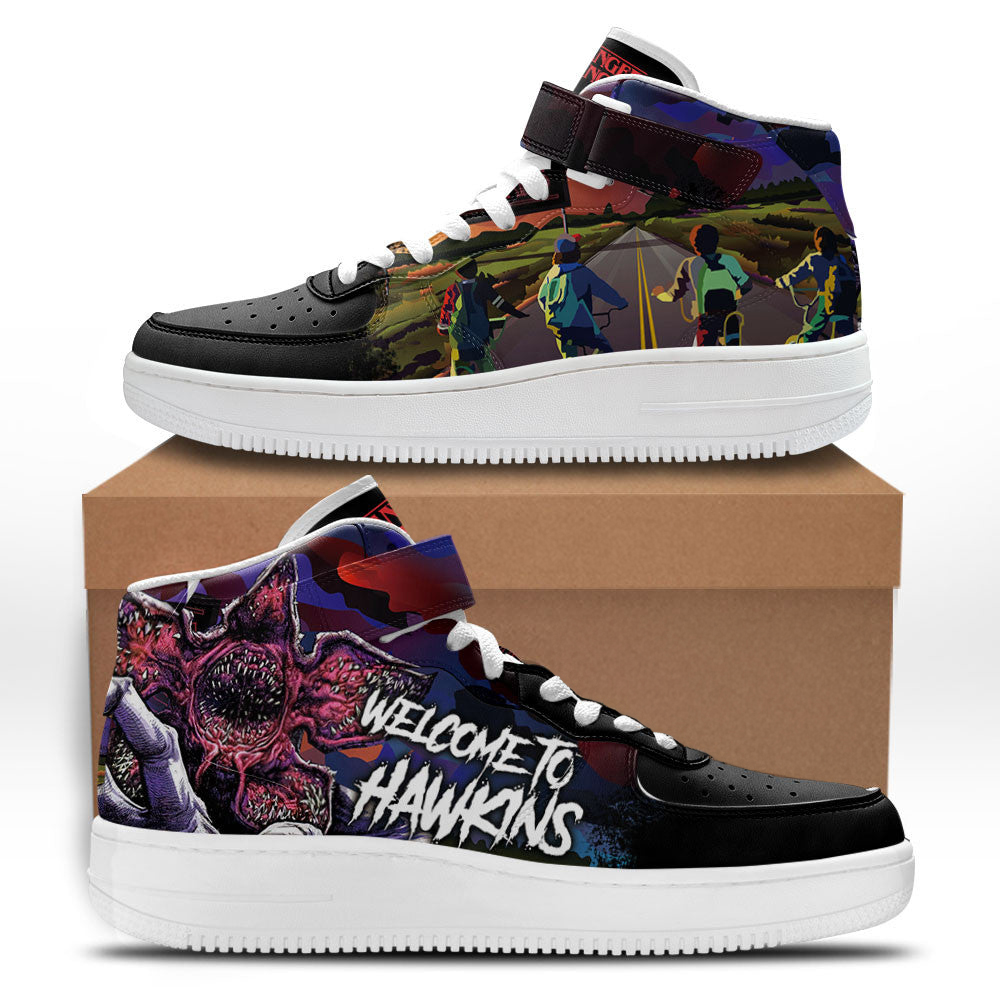 Stranger Things Mid Shoes Custom Hawkins Sneakers Fans