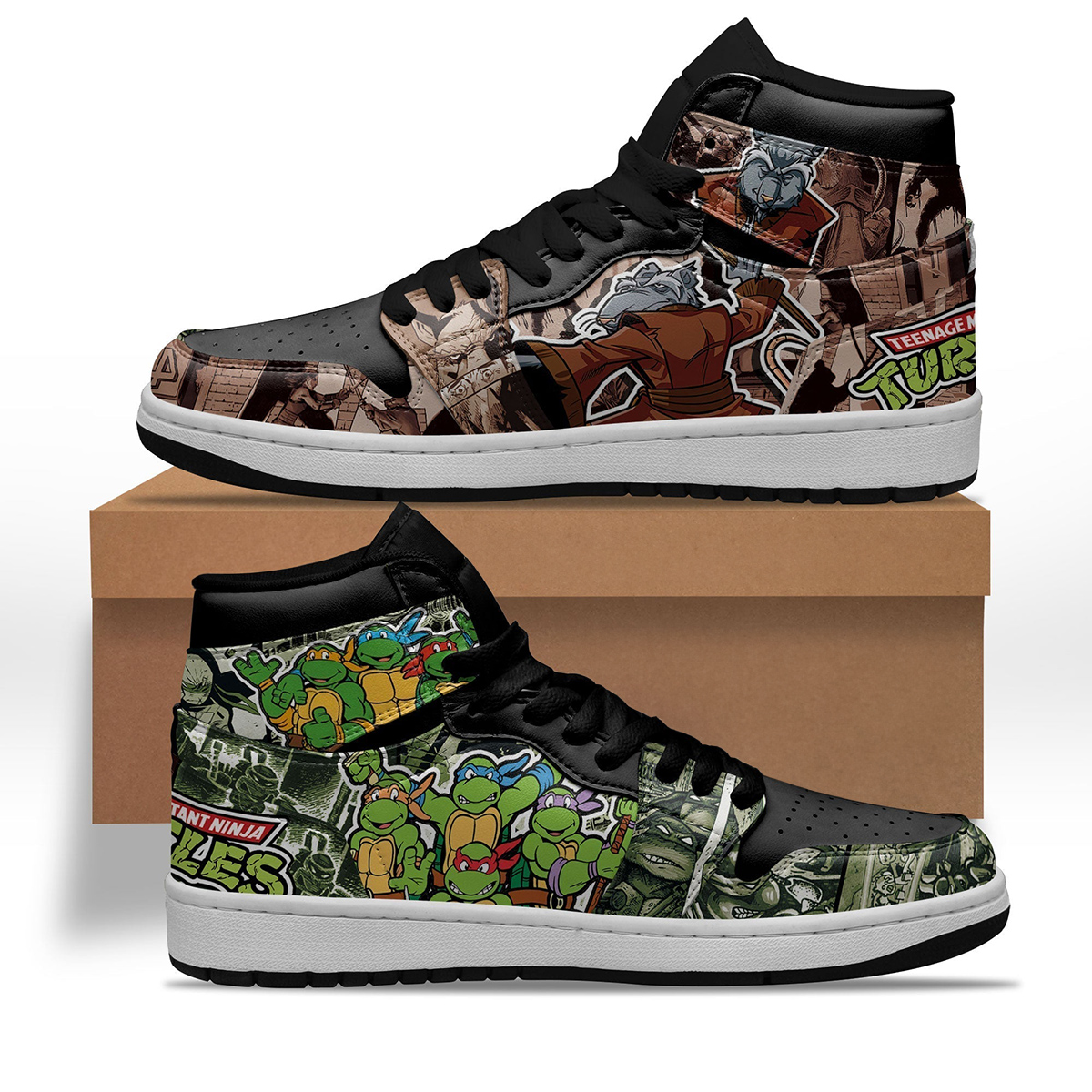 Teenage Mutant Ninja Turtles and Master Splinter Sneakers Custom Style Teenage Mutant Ninja Turtles and Master Splinter Sneakers Custom Style