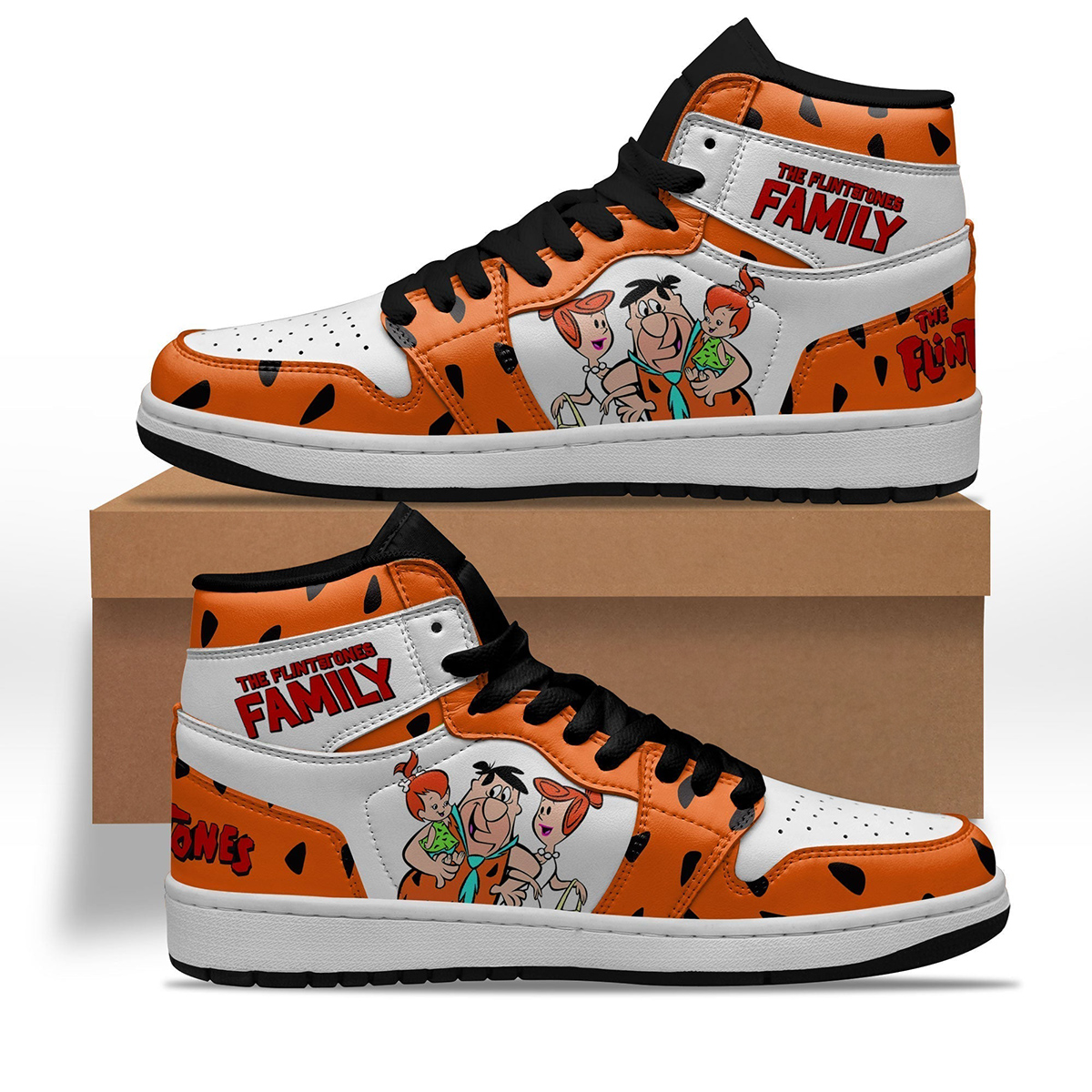 The Flintstones Family Sneakers Custom Shoes The Flintstones Family Sneakers Custom Shoes