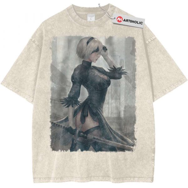 2B Shirt, NieR:Automata Shirt, Game Shirt, Vintage Tee 2B Shirt, NieR:Automata Shirt, Game Shirt, Vintage Tee