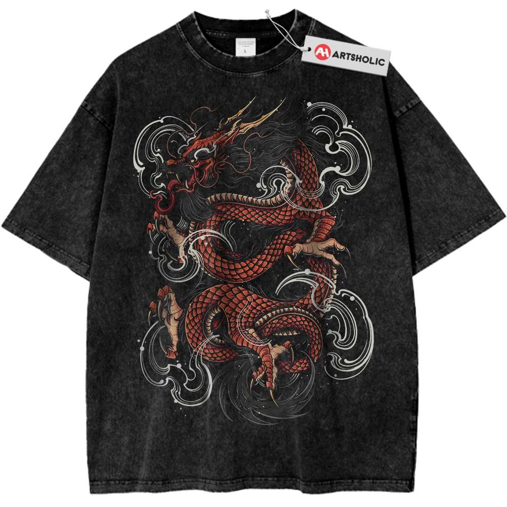 Asian Dragon Shirt, Mythology Shirt, Vintage Tee